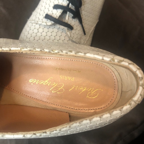 Robert Clergerie paris white oxfords lug soles 38.5 Like new - Picture 4 of 13